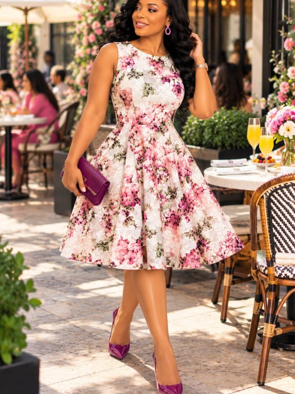 Sandra Darren Floral Lace Fit & Flare Dress Size 12 NWT
